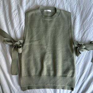 Pastel green knit vest